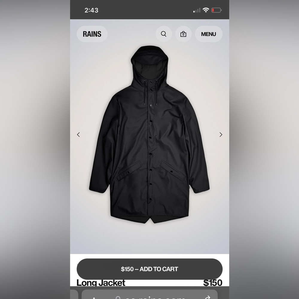 Rains long coat